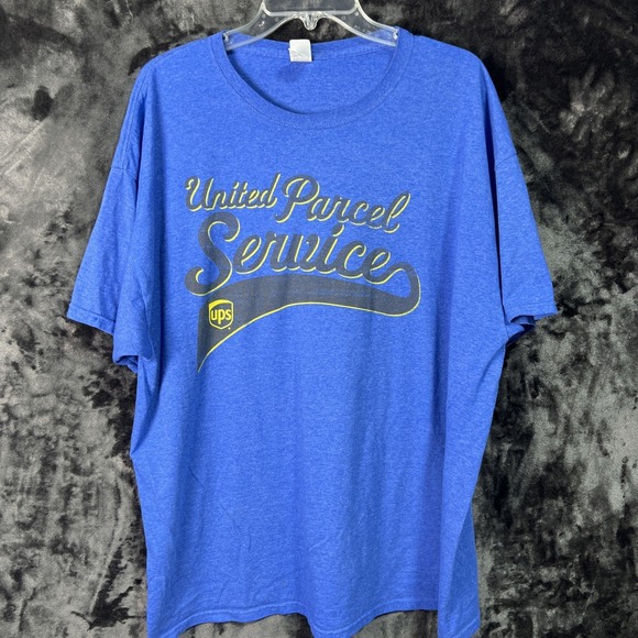 UPS United Parcel Service Fruit of the Loom T Shirt 2XL Blue Logo Graphic Tee